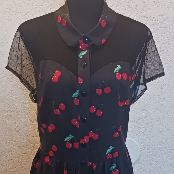 Belle Poque Dress With Cherries 2xl - Picture 2 of 7
